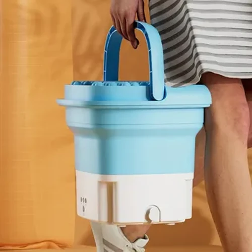 Máy Giặt Mini Di Động Có Thể Gập Lại Quần Lót Tất Quần Áo Máy Giặt Với ​​Máy Sấy Xô Du Lịch Dụng Cụ Vệ Sinh