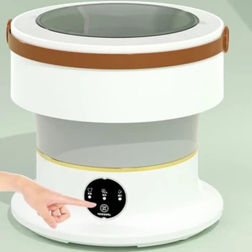 6,5L mini hopfällbar tvättmaskin Bärbar Tvättmaskin med stor kapacitet Klädmaskin med avloppskorg för strumpor Underkläder BH Tvätt