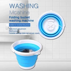 Bagong 2 sa 1 Folding Mini Washing Machine 10L Ultrasonic Cleaning Bucket Portable Turbo Laundry Washer USB Powered Laundry Machine