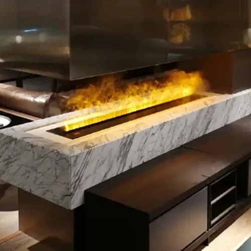 Mataas na Kalidad na Naaayos na Rainbow Nakasisilaw na Pag-iilaw ng Singaw ng Tubig 3D Atomizing Fireplace Electric Fireplace
