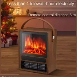 Máy sưởi lò sưởi cổ điển 220V Rongzhi, ngọn lửa mô phỏng 3D hộ gia đình phong cách Châu Âu, làm nóng nhanh và máy sưởi điều khiển từ xa