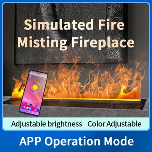 Smart Steam LED Flame TV Dekorativ Pejs telefon app 3D Vanddamp Elektrisk Pejs