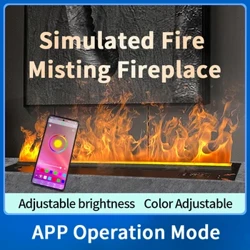 Programu ya simu ya Smart Steam LED Flame Televisheni ya Mapambo ya Mekoni ya Mikono ya Maji ya 3D