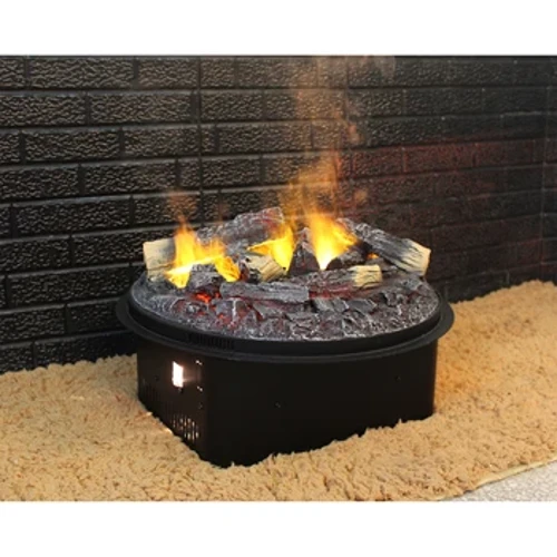 Conjunto de lote de forma redonda de vapor de água 3D versão elétrica efeito de chama de vapor de lareira