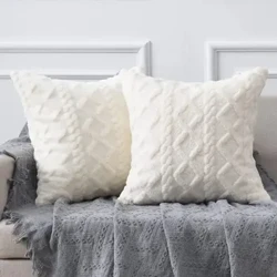 Față de pernă de pluș Amazon Cable Knit Nordic de lux Ins Mobilier de casă Pernă de canapea Husă de material ușoară cu ridicata