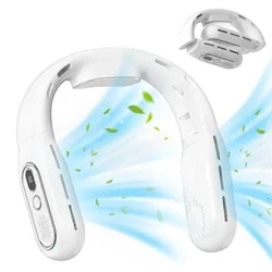 Gantung Neck Fan Tampilan Digital Power Ventilador Bladeless Neckband Fan Portable Mini Air Cooler USB Isi Ulang Kipas Angin Listrik