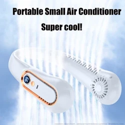 Samhradh Mini Mini Crochta Muinín Nua Samhraidh Fan Muineál Bladeless Fan Bladeless Taispeántas Digiteach Taispeántas Cumhachta Aeir With USB Leictreach Leictreach Athluchtaithe