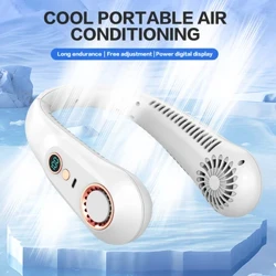 Mini nua iniompartha an tsamhraidh Mini Muineál Crochta Muineál Fan Muineál Fan Bladeless Taispeántas Digiteach Taispeántas Cumhachta Aeir With USB Leictreach Leictreach Athluchtaithe