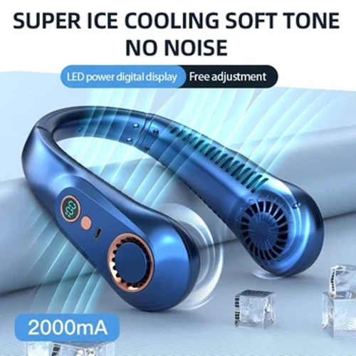 Quạt treo cổ có màn hình kỹ thuật số, máy làm mát không khí mini không quạt di động, sạc USB, điện, quà tặng, mới lạ
