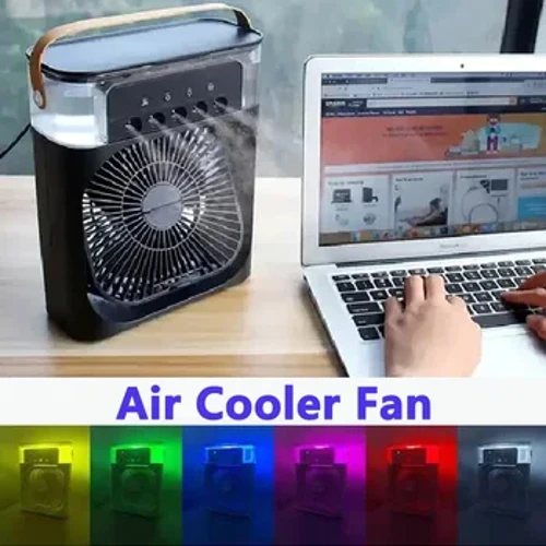 Bärbar fläkt Luftkonditionering USB Elektrisk fläkt LED Nattljus Vatten Mist Fun 3 i 1 luftfuktare för hemmet