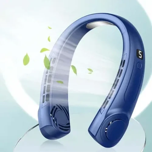 Pepa Paʻi Paʻi Paʻi Paʻi Paʻi ʻAi ʻAʻohe Bladeless Neckband Pepa Kikohoʻe Hōʻikeʻike Power Air Cooler USB Rechargeable Electric Fans