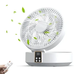 3 vitesli fan uzaktan kumanda ile taşınabilir masaüstü şarj edilebilir tip-c elektrikli katlanır fan dijital ekran hava soğutucu ev