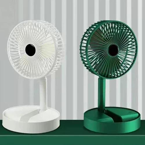 Klimaanlagen-Kühlventilator, faltbarer elektrischer Desktop-Ventilator, wiederaufladbar über USB, 3 Geschwindigkeiten, Sommer, 2000 mAh, geräuscharm, für Büro, Schlafzimmer