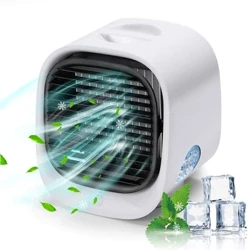 Oerach aer bwrdd gwaith mini cludadwy USB aildrydanadwy 300ml tanc dŵr dan arweiniad golau oeri cyflyrydd gwyntyll aer