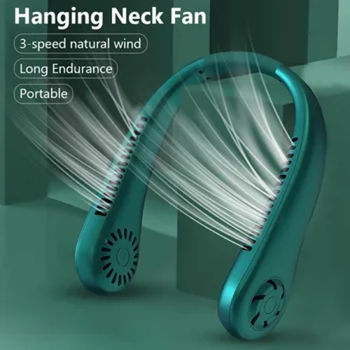 Portable Mini Hanging Neck Fan USB Isi Ulang Kipas Angin Listrik Bladeless Neckband Fan Pendingin Udara Camping Ventilador Penggemar Olahraga Baru