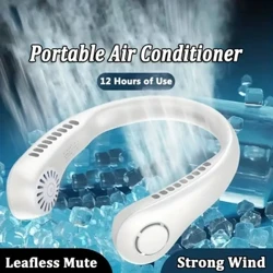 Ventilador de cuello portátil recargable, ventilador Personal sin aspas para deportes al aire libre, solución de refrigeración manos libres, 1 ud.