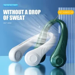 Neien Hängend Hals Fan Portable Cooling Fan USB Leafless 360 Degree Neckband Fan 78 Surround Air Outlets 4000Mah Rechargeable