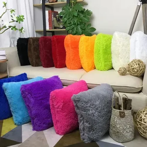 Yumuşak peluş taklit kürk dekoratif yastık yastık kılıfı kanepe araba koltuğu otel ev dekorasyon için yastık atmak toptan