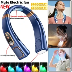 Für Xiaomi Hängender Halsventilator, digitale Anzeige, Leistung, flügelloser Nackenventilator, tragbarer Mini-Luftkühler, wiederaufladbarer USB-Ventilator