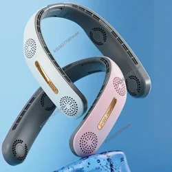 Neck Fan 4 Turbo 2400mAh Portable Ventilator Bladeless Cooling Bisu Fan USB Isi Ulang Wearable Neckband Fan untuk Outdoor Indor