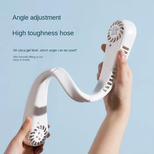1 Stück Ventilator, 1200 mAh, neuer tragbarer Mini-Halsventilator, ohne Flügel, zum Aufhängen, wiederaufladbarer Luftkühler, 3 Geschwindigkeiten, Mini-Sportventilator für den Sommer