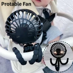 Barnvagnsfläkt Handhållen Uppladdningsbar USB Bladlösa Små Fällbara Fläktar Mini Ventilator Tyst Bord Utomhus Cooler Neck Fläkt