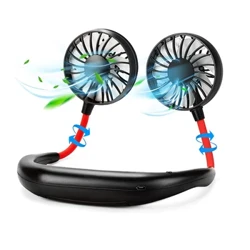 Pārnēsājams kakla ventilators USB kakla pakarināms ventilators, brīva rokai, personisks, slinks 360 grādu rotācijas dzesēšanas rokas, valkājams piemērots ventilators