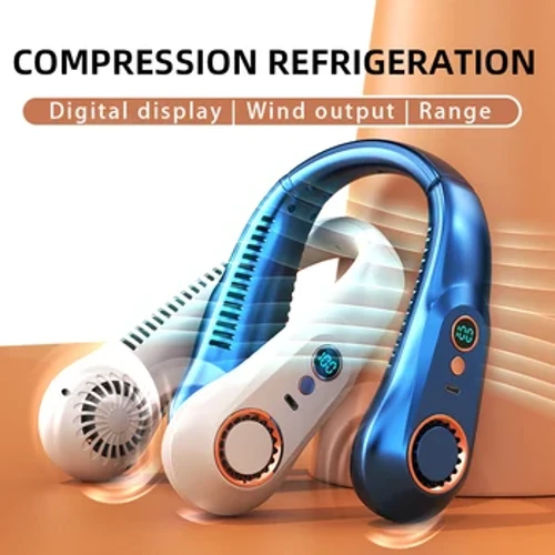 2000 mAh kaelaventilaator Mini kaasaskantav labadeta vaikne kaelarihma ventilaator USB-taaslaetav 5 kiirust vaigistatud juhtmevaba elektriline kaelajahuti ventilaator