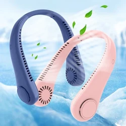 Sommer-Hals-Hängeventilator ohne Blätter USB-Aufladung Outdoor Tragbarer tragbarer Sport-Hals-Hängeventilator Unverzichtbar für faule Leute