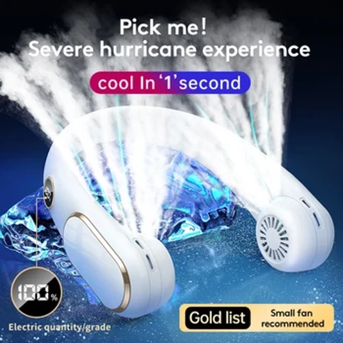 Ifeni Yentamo Entsha Ka-2024 Egqokekayo Ephathekayo Epholisa Kabusha Ifeni Engenasici I-Bladeless Neck I-Portable Air Conditioner yehhovisi langaphandle