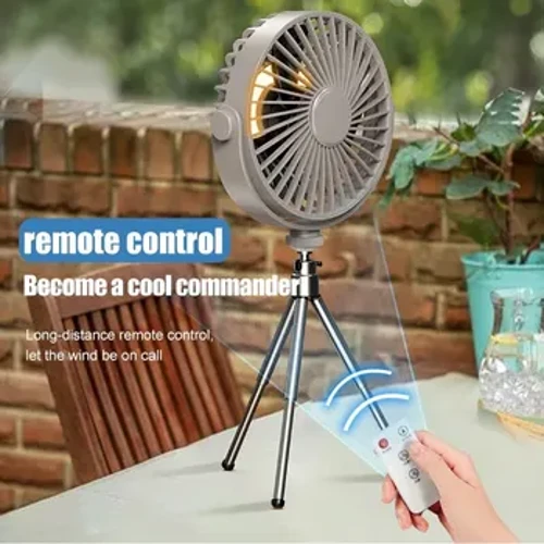 Ventilator pe podea cu temporizare la distanță 4H 360° Iluminat de urgență cu înclinare reglabilă Ventilator suspendat în picioare pentru călătorii în tabără în aer liber