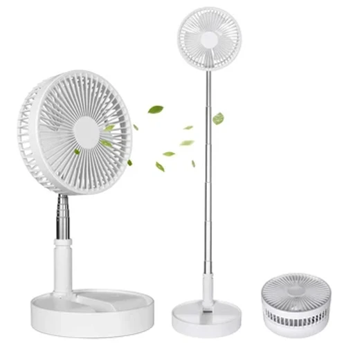 Teleskop, faltbarer Tischventilator, tragbarer, USB-Standventilator, wiederaufladbar, wiederaufladbarer Standventilator für Büro und Zuhause, Tischventilator