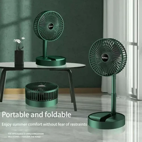 Pepa Paʻa Paʻa Paʻa ʻo Telescopic Kū i ka papahele Usb Rechargeable Desktop Mini Fan Lownoise Summer Foldable Telescopic Air Conditioner Home