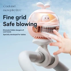 2024 New Desktop Stand Fan Rabbit Baby stroller Fan Shake Head 120 degrees USB Adjustable Angle Outdoor Baby stroller Octopus