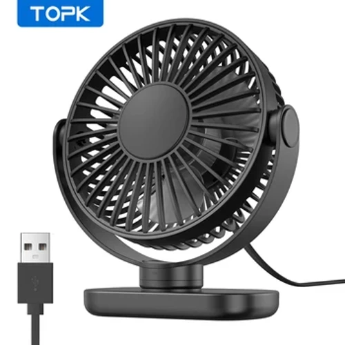 TOPK Mini Lucht leanúna Inaistrithe Lucht leanúna seasta le haghaidh Campála Seomra, Tábla Lucht leanúna Pearsanta USB Leictreach In-athluchtaithe Seastán Seastán Tábla Fan don Bhaile