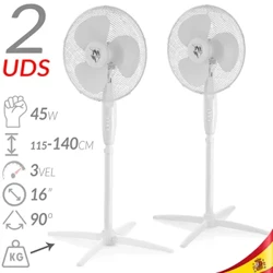 2 Pcts 45W 3 Saosaoa Industrial Standing Fans 16 inisi Oscillating Firm FAavae X Maualuluga Dimmable Robust Support Oscillating 90 ° Protection Grille