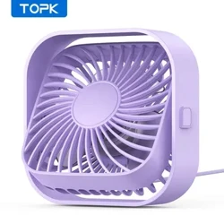 TOPK USB Portable Mini Fan,Desk Personal Electric Fan Table,Standing Fan para sa Kwarto,3 Speed ​​Wind 360°Rotatable para sa Camping Quie