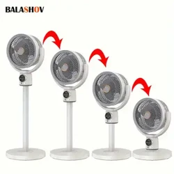 USB Electric Floor Stand Circulating Cooling Fan Air Blower Dormitory Timing Shake Head Turbo Convection Cooler Fan 8000mAh