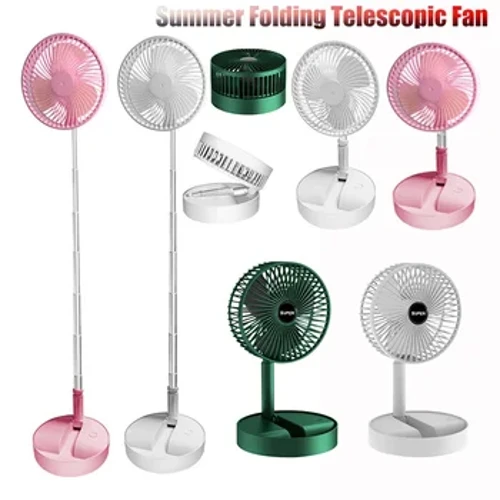 Prenosný ventilátor Podlahový Stojací ventilátor Nabíjateľný Skladací Teleskopická podlaha Nízka hlučnosť Letný elektrický ventilátor Ventilátor Portátil 휴대용 선풍기