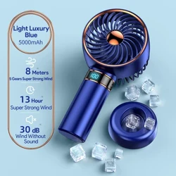 5000 mAh airconditioner ventilator handheld mini -ventilator USB handgreep kleine pocket ventilator met gegevens ontzettend tabelstandaar thuis draagbare ventilator