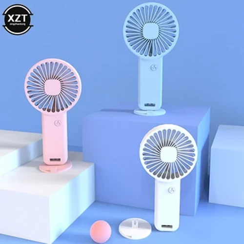 Quạt cầm tay USB có thể sạc lại Quạt mini cầm tay Máy làm mát không khí Quạt để bàn Im lặng Giá đỡ điện thoại