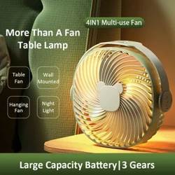 2024 Fou Rechargeable Multifunctional Desktop Fan Pe'a Fe'a'a'ai Fa'asa'o Fa'aalo I'ili Fa'amau Fa'apa puipui ma moli po.