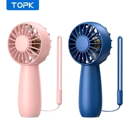 TOPK 1800mAh Portable Mini Fan, USB Hand Held Fan, [9H Max Working Time] Portable Handheld Standing Fan para sa Room Home Eyelash Fan