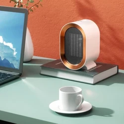 Galddatora elektriskais sildītājs Mini pārnēsājamais ventilatora sildītājs PTC keramikas apkure siltā gaisa pūtējs mājas biroja sildītājs 1200W ziemai