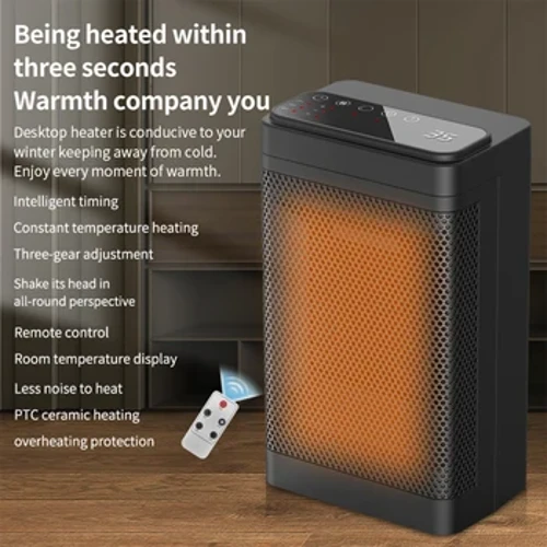Portable Elektresch PTC Fan Heizung Buedzëmmer Wunnzëmmer Fix konstant Temperatur Shake Head Fernsteierung Haus Warmer Machine