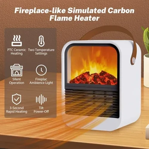 Kamīns Elektriskais sildītājs Silts Ventilators Pārnēsājams Galddators Mājsaimniecības Apkure Plīts Radiators Liesmas Sildītājs