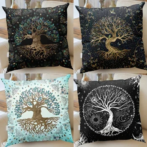 Tree of Life Jastučnica Navlaka Plant Cvjetni Jastuk Sun Moon Pattern Modern Sa Décor