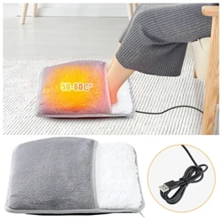 Wanter Elektresch Fouss Heizpads USB Opluedstéck Soft Plüsch Washable Fousswärmer Heizung Verbessert Schlof Haushalt Fouss Erwiermung Mat