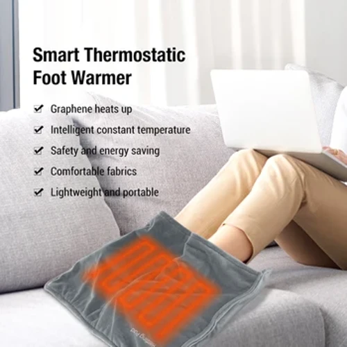 ʻO Graphene Thermostatic Winter Warmer Slippers USB Electric Feet Heating Pad Winter Hand Foot Warmer Hiki ke holoi ʻia ka hale mehana wāwae