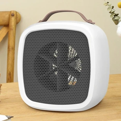 Mini-Desktop-Warmluftheizung Tragbarer kleiner Elektroheizer 500W Schnelles Aufheizen Innenbüro Haushaltswärmer Ventilator